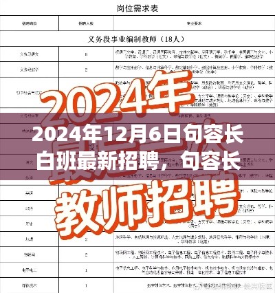 句容长白班招聘潮启幕,最新职位与机遇等你来探索