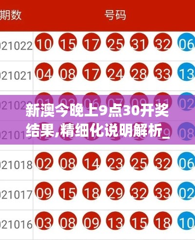 新澳今晚上9点30开奖结果,精细化说明解析_探索版6.478