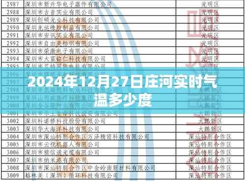 庄河实时气温查询,2024年12月27日气温报告