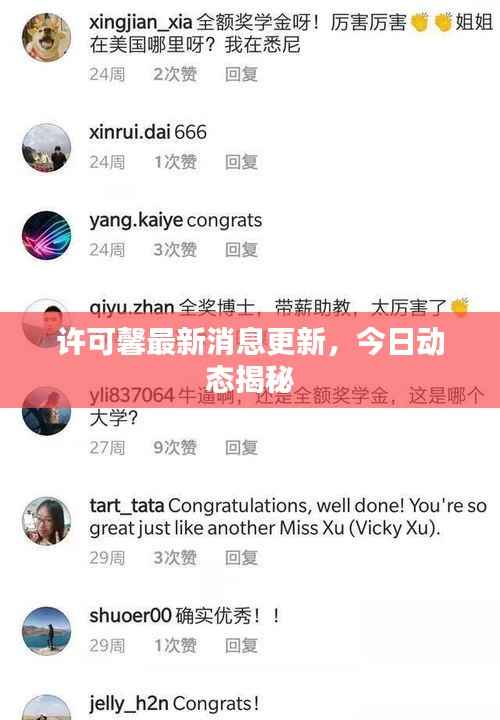 许可馨最新消息更新,今日动态揭秘
